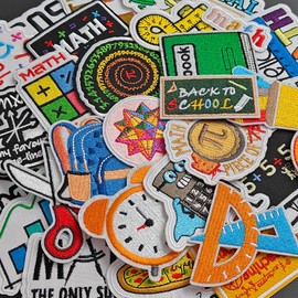 Harsgs Back to School Iron on Patches, Embroidered Iron on/Sew on Patches Applique for Clothes, Dress, Hat, Jeans, DIY Accessories
