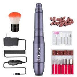 Portable Nail Drill Professional Electric Nail File 20000RPM Manicure Machine Set with Sanding Bands,Nail Drill Bits and Brush for Acrylic Gel Nails(Charcoal Gray)