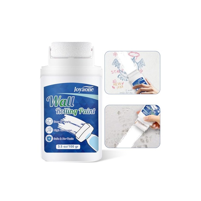 White Paint for Wall, Fast-Drying Paint Roller Brush, Water-Based Wall