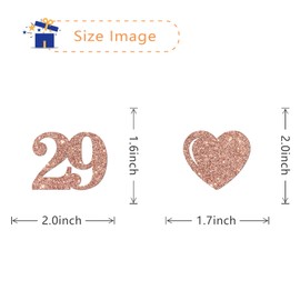 MonMon & Craft 29th Birthday Cupcake Toppers - Number 29 Sign - Girls 29th Birthday Cupcake Toppers - 29 & Feeling Fine Dessert Decor- Cheers to 29 Years Party Decorations Rose Gold Glitter - 24 Pcs