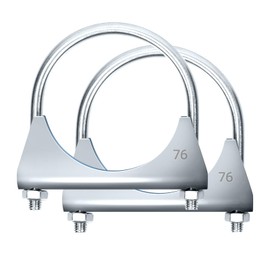 Glarks - Abrazadera de escape en U de 1.3 pulgadas, abrazaderas universales de silenciador de perno en U para entrada de tubo de escape, sellado de codo y tubería (3 pulgadas)