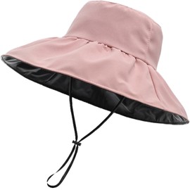 TEEN KEEP Women's Bucket Hat, UV Protection, 99.9%, Light Shield, 100%, Large Size, Wide Brim, Small Face, Chin Strap, No Flying, UV Protection, Sunscreen Protection, Foldable, Simple, Solid, Stylish