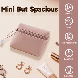 YDR Small Makeup Bag for Purse Mini Cosmetic Bag for Women Make Up Pouch Travel Toiletry Essentials Portable Makeup Organizer