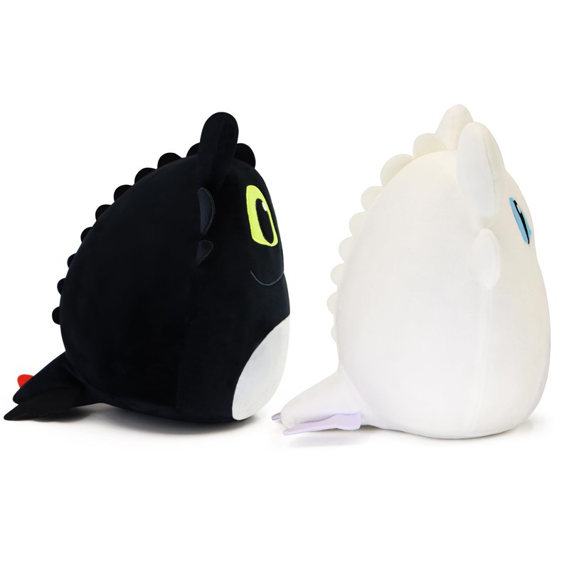 Periyholev Black Dragon Plush, 8-Inch Soft Stuffed Animal Toy, Round