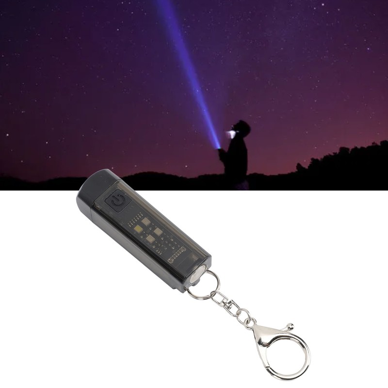 Keychain Flashlight Plastic 2 Lighting Mode Magnetic USB Rechargeable Portable