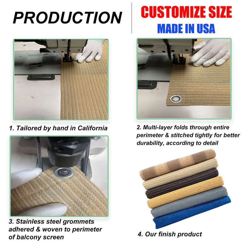 Eden's Decor Customizable Privacy Screen Mesh Windscreen for Backyard Deck,