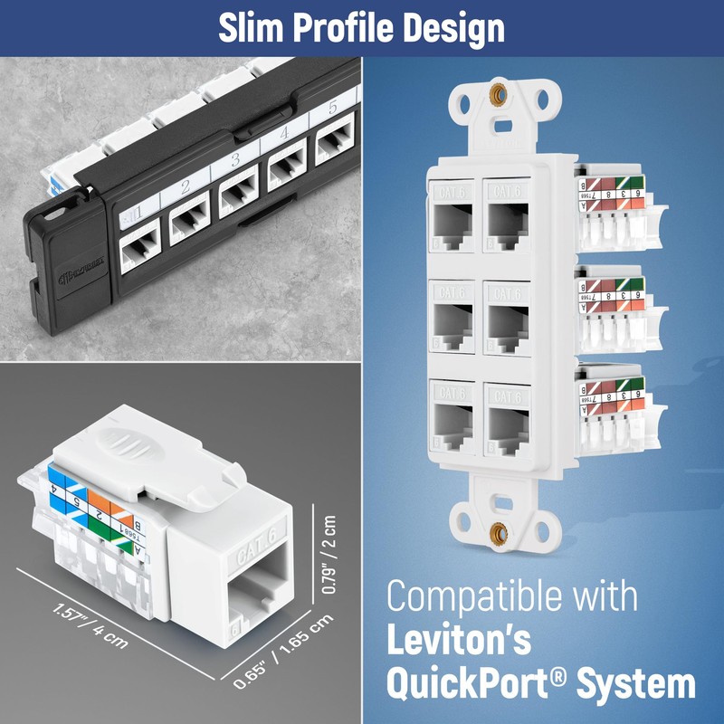 Everest Media Solutions 45° Angled CAT6 Keystone Jack in White