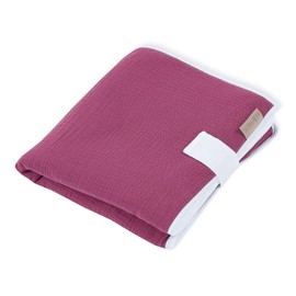 KraftKids travel changing mat in muslin purple, travel changing mat 60 cm x 60 cm, changing mat for on the go handmade in the EU