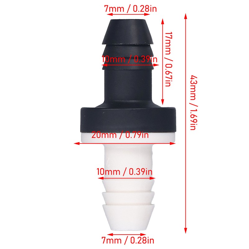 6Pcs Check Valve Plastic Non Return 1 Way Inline Valve