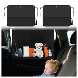2PCS Rear Car Window Shade for Baby,Foldable Rear Window Shade for Baby in Car with 7PCS Suction Cups,Cars Sun Shades Side Windows with Storage Bag for Blocking Out Sun