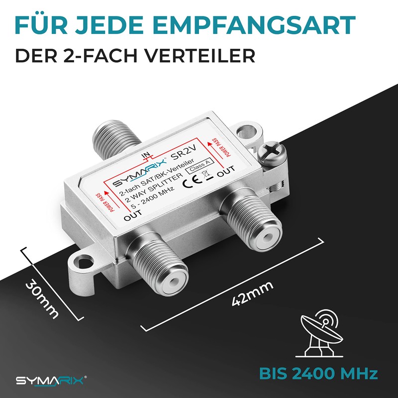 SYMARIX SR3V SAT & BK - Triple Splitter with DC