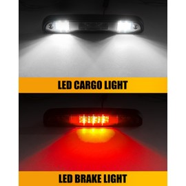 LESAUCE 2025 Upgraded Third Brake Light Smoked Compatible with 1992-1997 Ford F150 F250 F350 Bronco 3rd Brake lights, Rear Cab Brake Light, High Mount Brake Light with Seal Gasket, IP68 Waterprooof