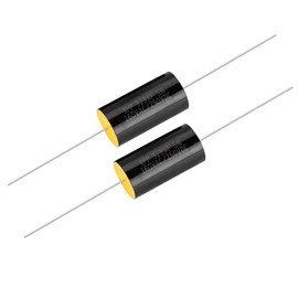 3.3uF 250V Frequency Divider Capacitor, 2 Pcs Axial Audio Speaker Crossover Step-Less Film MKP Capacitor for Audio Equipment, Black