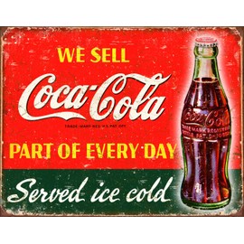 Desperate Enterprises Coca-Cola - Part of Every Day Tin Sign - Nostalgic Vintage Metal Wall Decor - Made in USA - 16" W x 12.5" H