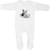 Azeeda 6-12 Month 'Rex Cat on Blanket' Baby Romper Jumpsuit/Sleep