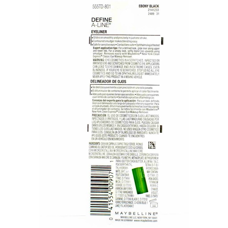 Maybelline Define-A-Line Eyeliner - 801 Ebony Black