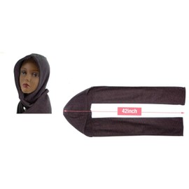 Ladies Womans Black Knit Hood Wrap Scarf Hat Womens Winter Head Cover