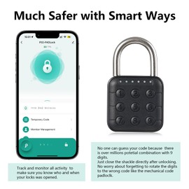Relihom Combination Lock for Locker, Smart Padlock with Code TUYA App Control, Keyless Entry for Gym Lockers, Gates, Storage, Suitcases, IP67 Waterproof