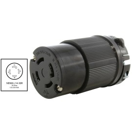 AC WORKS® 30A 125/250V NEMA L14-30R 4-Prong Female Connector Assembly by AC WORKS®