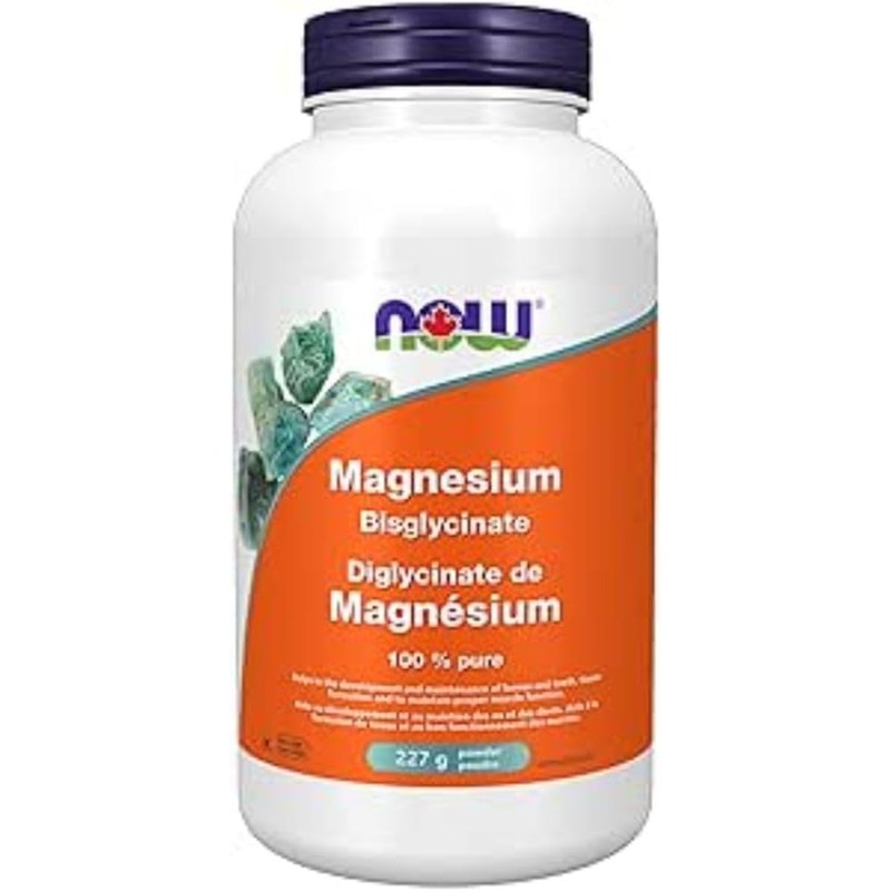 NOW Polvo de bisglicinato de magnesio, 227 g