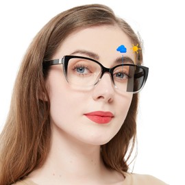 OCCI CHIARI Blue Light Blocking Photochromic Reading Glasses 1.0 Large Sunglasses Readers(1.0 1.5 2.0 2.5 3.0 3.5 4.0)