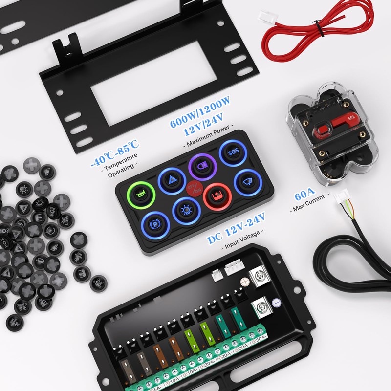 MaySpare Switch Panel Upgraded Multicolored Toggle Momentary Pulse Switch Panel,Electronic