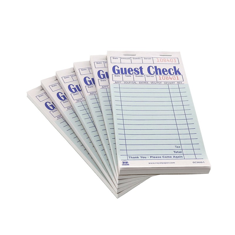 AmerCare Royal Green Pivot Point Guest Check Paper Receipt Book,