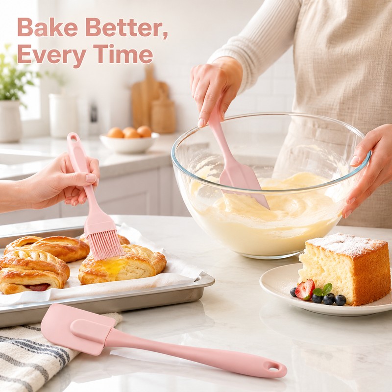 3-Piece Silicone Spatula Set for Baking and Basting - 2