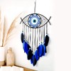 JZK Evil Eye black dream catcher, blue feather dream catcher