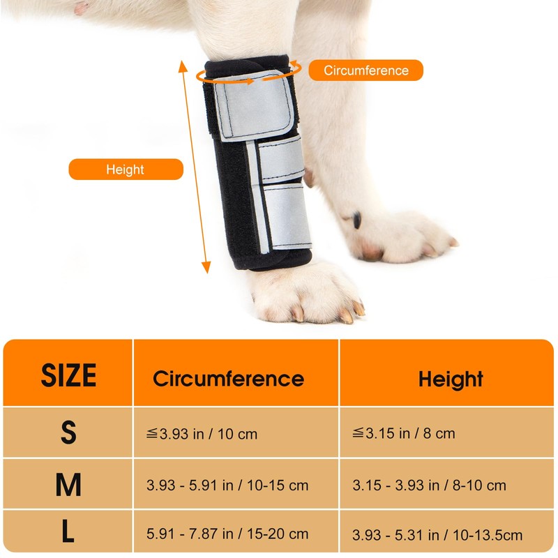 Avont Dog Front Leg Brace, Wrist Compression Wrap Sleeve, Protects
