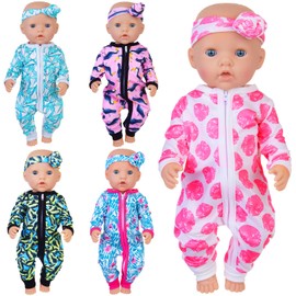 ZITA ELEMENT5 Sets 14-18 Inch Baby Doll Clothes Outfits Casual Wear for 17 Inch Baby Doll 10 Pcs Girl Doll Clothes and Headbands for 15-18 Inch Dolls(Not Include Dolls)