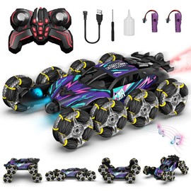 Lehoo Castle 8 Wheels RC Stunt Car Toys, 2.4Ghz Remote Control Cars,Transform Drift Off Road for kids, with Lights & Music, 360° Rotating, Birthday Gifts Ideas for Kids:_1 Set