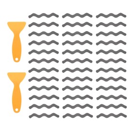 sourcing map 36pcs Non-Slip Bathtub Stickers, Anti-Slip Shower Stickers Showers Treads S Shaped Appliques with 2 Pcs Scraper for Bath Tub Shower Stairs, Grey