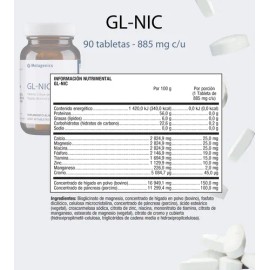 Metagenics Gl-nic Suplemento Magnesio Cromo Zinc 90 Tabs Sin Sabor