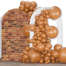 Red Brick Wall Arch Backdrop Cover Spandex Arch Backdrop Stand Cover Brick Photography Backdrops Baby Birthday Party Graduation Background Photo Booth Studio Prop (6FT)