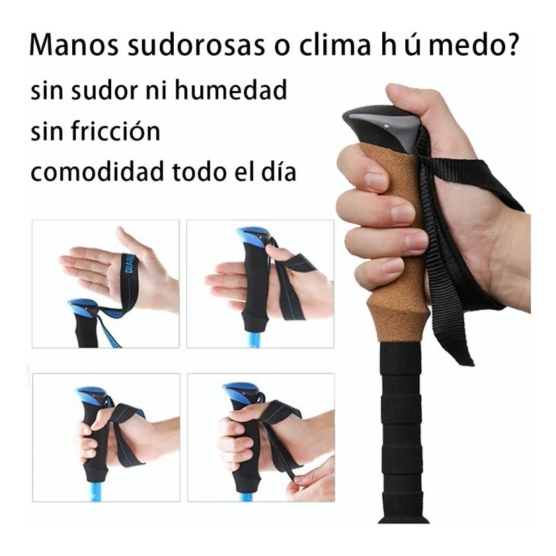 Bastones De Senderismo Bastón Plegables Trekking 2 Piezas