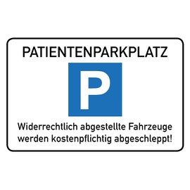 Patient Parking Sign 4 mm Aluminium Composite Panel (30 x 20 cm)