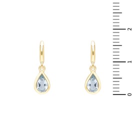 Ivy Gems 9ct Yellow Gold Half Hoop Blue Topaz Drop Earrings