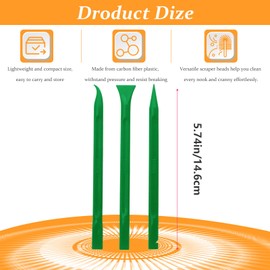 Hordion 9 PCS Plastic Scraper Non-Scratch Scraper Tool, Multi-Purpose Sticker Remover Tool for Tight Spaces Kitchen Crevices Oil Stains Dirt Paint Labels, Green