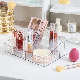 Vtopmart 5 Tier Clear Makeup Organizer with Drawer, Cosmetic Storage for Dresser Countertop and Bathroom Vanity, Beauty Holder for Lipstick Brush Skincare
