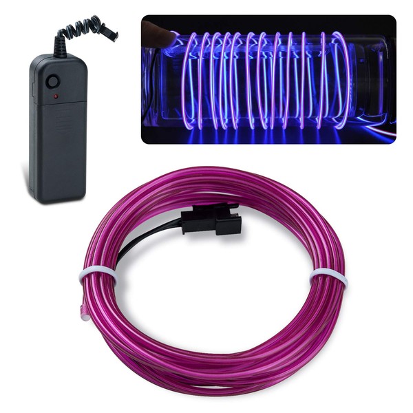Lychee Neon Glowing Strobing Electroluminescent Light El Wire w/Battery Pack