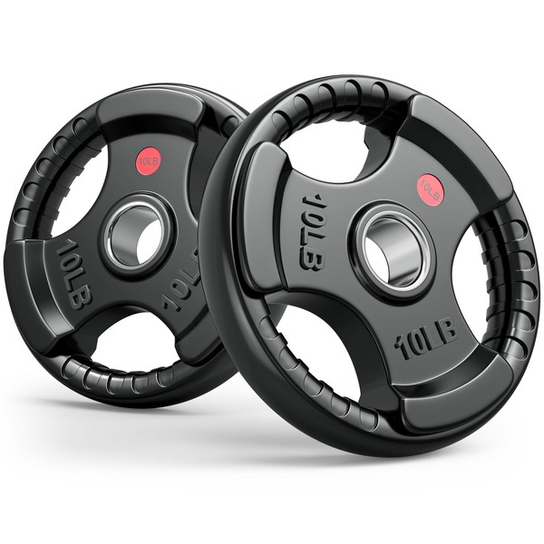 2-Inch Rubber Grip Weight Plates for Barbell, Olympic Weight Plates