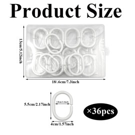 36Pcs Plastic Shower Curtain Rings White Shower Curtain Hooks for Bathroom Shower Rods
