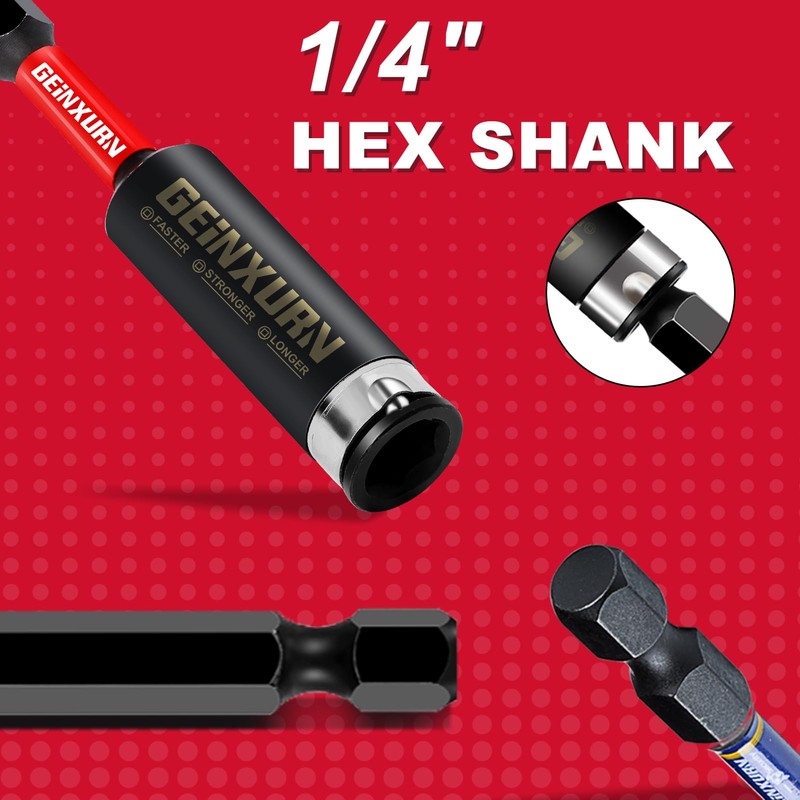 Geinxurn 12PACK Impact Magnetic Screwdriver Bit Holders, 3Inches Extension Socket