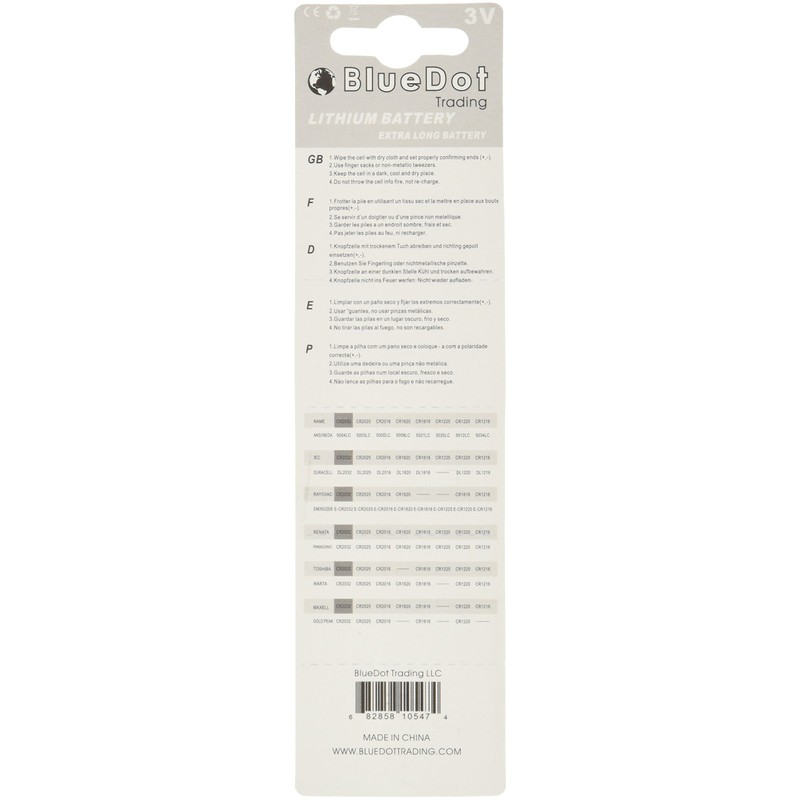 BlueDot Lithium Batteries, 3 Volts, 25 CR2032