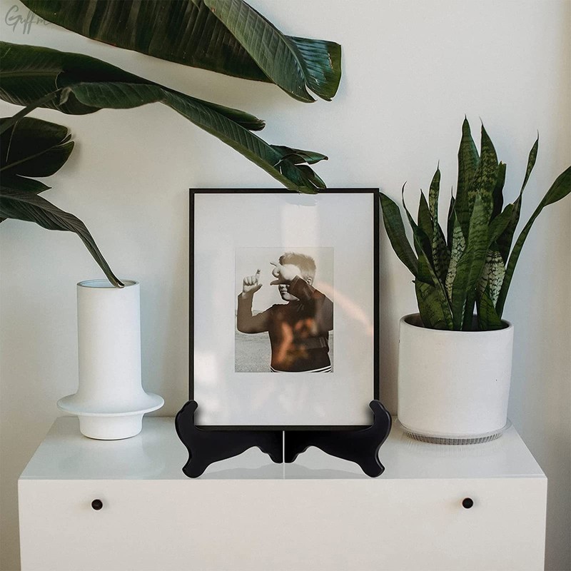 Guffman 12 Inch Wooden Display Stand - Black Wood Plate