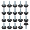 sourcing map 20Pcs M6 Thread Furniture Feet Levelers, 23x25mm Adjustable