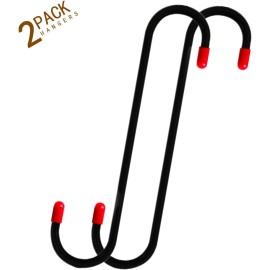 BYHeYang 2 PCS Brake Caliper Hanger Hooks with Red Rubber Tips,Auto Black