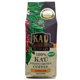 Natural Dark Whole Bean Ka'u Coffee (16 Ounce), 100% Hawaiian Award Winning Coffee by Ka`u Coffee Mill