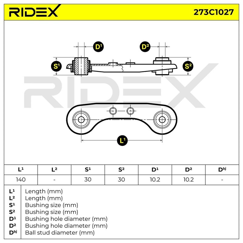 RIDEX 273C1027 Suspension Arm Rear Right Rear Left Front Lower